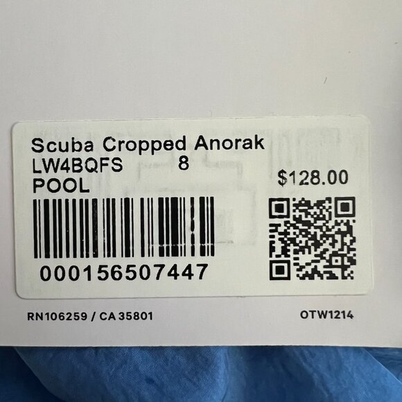 NWT Lululemon Scuba Cropped Anorak Jacket - Pool Party Blue - Size 8 - Picture 9 of 9